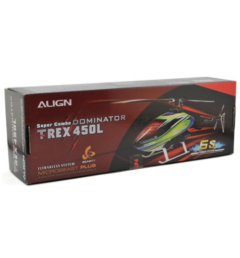 Align T-Rex 450L Dominator 6S Super Combo Heli Kit w/MicroBeast, ESC, Motor, Servos & CF Blades