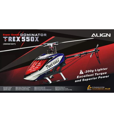 Align T-REX 550X Dominator Super Combo Helicopter Kit
