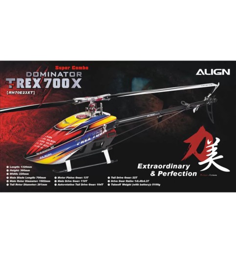 Align T-Rex 700x Dominator Super Combo Electric Helicopter Kit