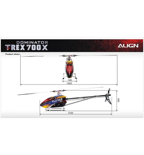 Align T-Rex 700x Dominator Super Combo Electric Helicopter Kit