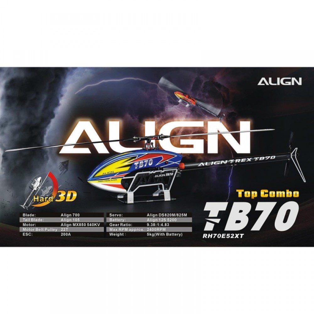 Align Tb70 Electric Top Combo Helicopter Kit Blue