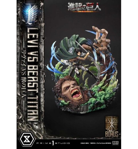 Attack on Titan Ultimate Premium Masterline Levi Versus Beast Titan 1/4 Scale Statue (With Bonus) Attack on Titan Ultimate Premium Masterline Levi Versus Beast Titan 1/4 Scale Statue (With Bonus)
