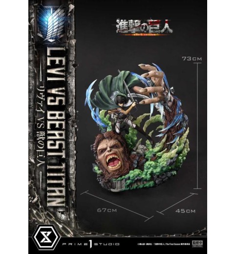 Attack on Titan Ultimate Premium Masterline Levi Versus Beast Titan 1/4 Scale Statue (With Bonus) Attack on Titan Ultimate Premium Masterline Levi Versus Beast Titan 1/4 Scale Statue (With Bonus)