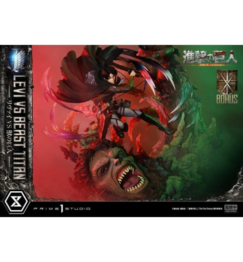 Attack on Titan Ultimate Premium Masterline Levi Versus Beast Titan 1/4 Scale Statue (With Bonus) Attack on Titan Ultimate Premium Masterline Levi Versus Beast Titan 1/4 Scale Statue (With Bonus)