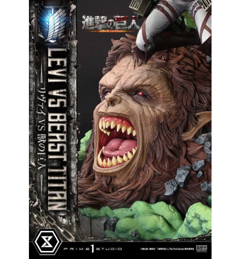 Attack on Titan Ultimate Premium Masterline Levi Versus Beast Titan 1/4 Scale Statue (With Bonus) Attack on Titan Ultimate Premium Masterline Levi Versus Beast Titan 1/4 Scale Statue (With Bonus)
