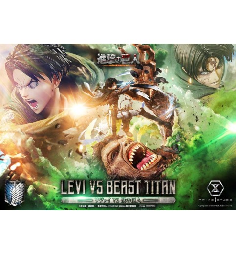 Attack on Titan Ultimate Premium Masterline Levi Versus Beast Titan 1/4 Scale Statue (With Bonus) Attack on Titan Ultimate Premium Masterline Levi Versus Beast Titan 1/4 Scale Statue (With Bonus)