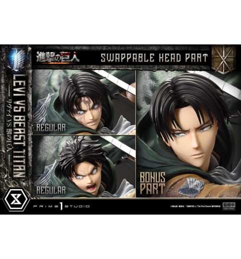 Attack on Titan Ultimate Premium Masterline Levi Versus Beast Titan 1/4 Scale Statue (With Bonus) Attack on Titan Ultimate Premium Masterline Levi Versus Beast Titan 1/4 Scale Statue (With Bonus)