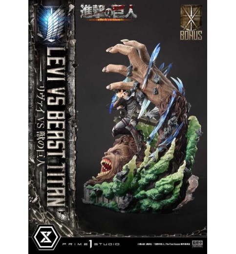 Attack on Titan Ultimate Premium Masterline Levi Versus Beast Titan 1/4 Scale Statue (With Bonus) Attack on Titan Ultimate Premium Masterline Levi Versus Beast Titan 1/4 Scale Statue (With Bonus)