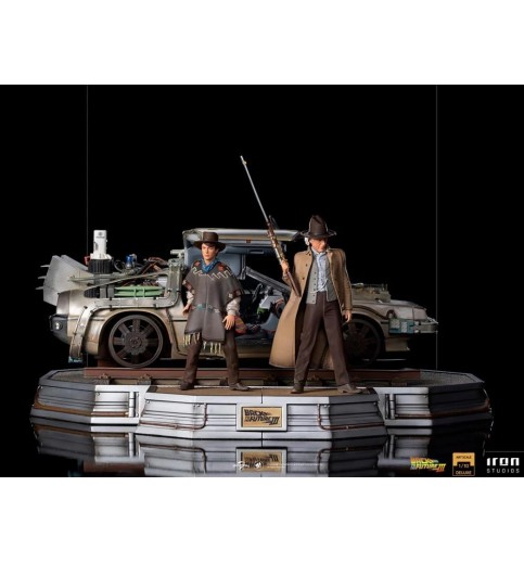Back to the Future Part III Marty & Doc with DeLorean 1/10 Art Scale Limited Edition Statue Set Back to the Future Part III Marty & Doc with DeLorean 1/10 Art Scale Limited Edition Statue Set