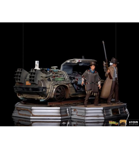 Back to the Future Part III Marty & Doc with DeLorean 1/10 Art Scale Limited Edition Statue Set Back to the Future Part III Marty & Doc with DeLorean 1/10 Art Scale Limited Edition Statue Set