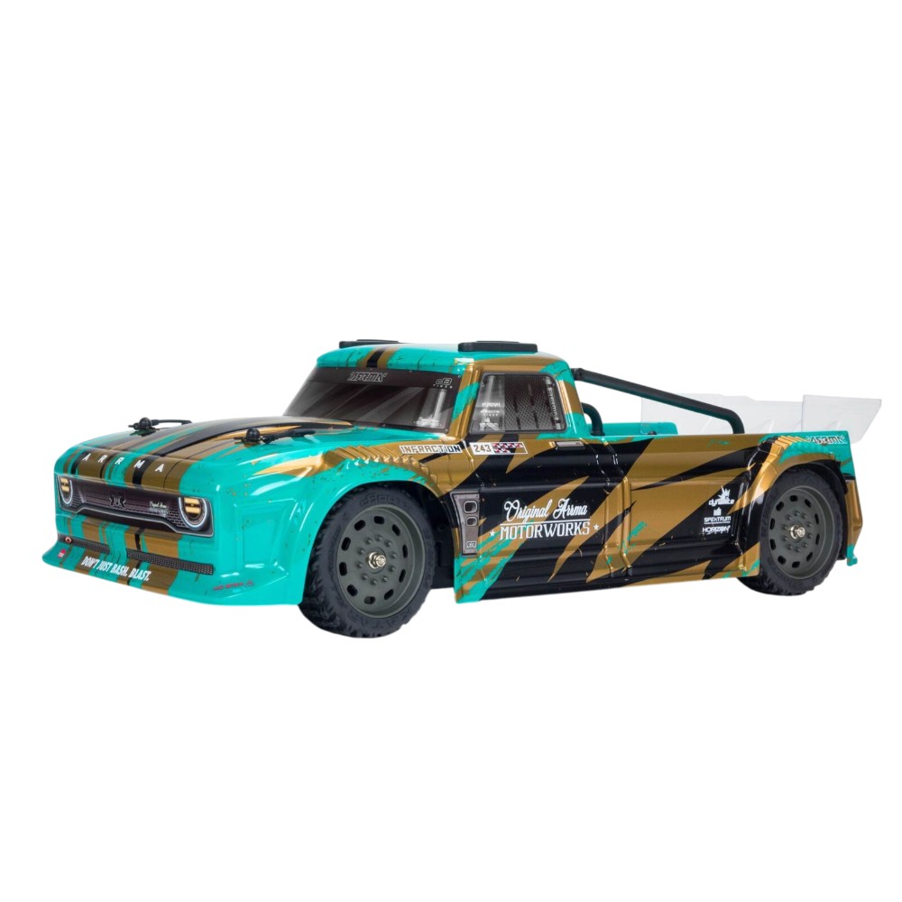 Arrma Infraction V3 1/8 RTR Electric 4X4 MEGA Street Bash Resto-Mod Truck (Teal/Bronze) w/Spektrum SLT3 2.4GHz Radio