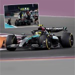 Minichamps Mercedes F1 W15 w. Figure - 2024 Abu Dhabi Grand Prix - #44 Lewis Hamilton 1:12 Model Car