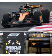 Spark McLaren MCL39 w. Pit Boards - 2025 Abu Dhabi Grand Prix - #4 Lando Norris World Championship Winner 1:12 Model Car