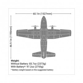 E-flite EC-1500 PNP Basic Twin Electric Airplane (1.5m)