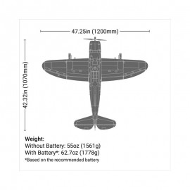 E-flite P-47 Razorback PNP Electric Airplane (1.2m)